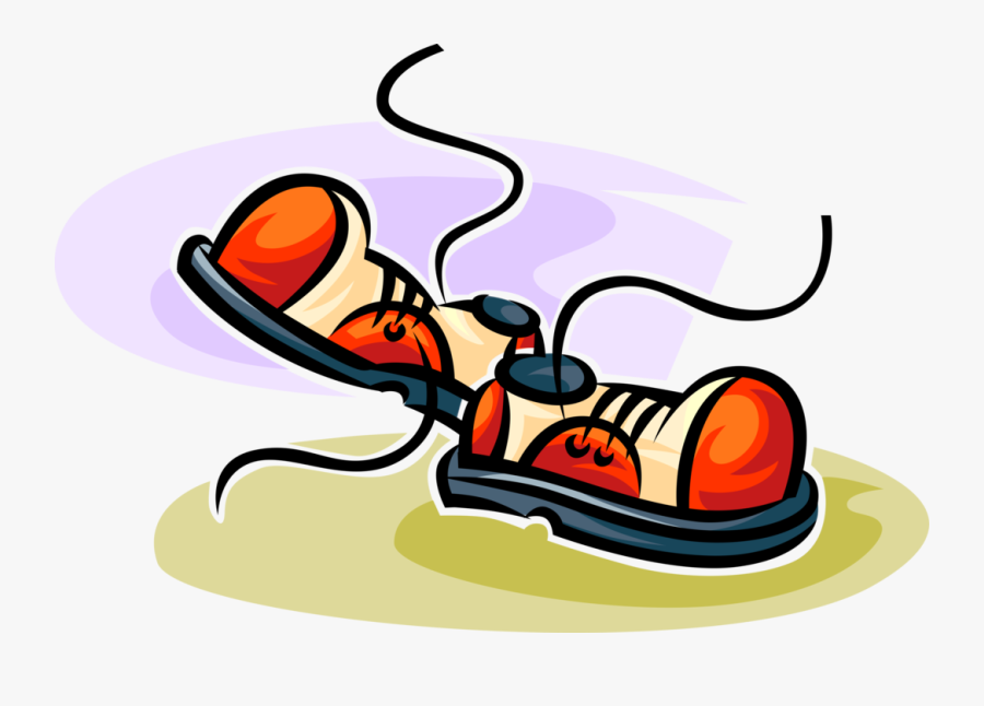 Vector Illustration Of Footwear Shoes With Shoelaces - Schuhe Clipart, Transparent Clipart