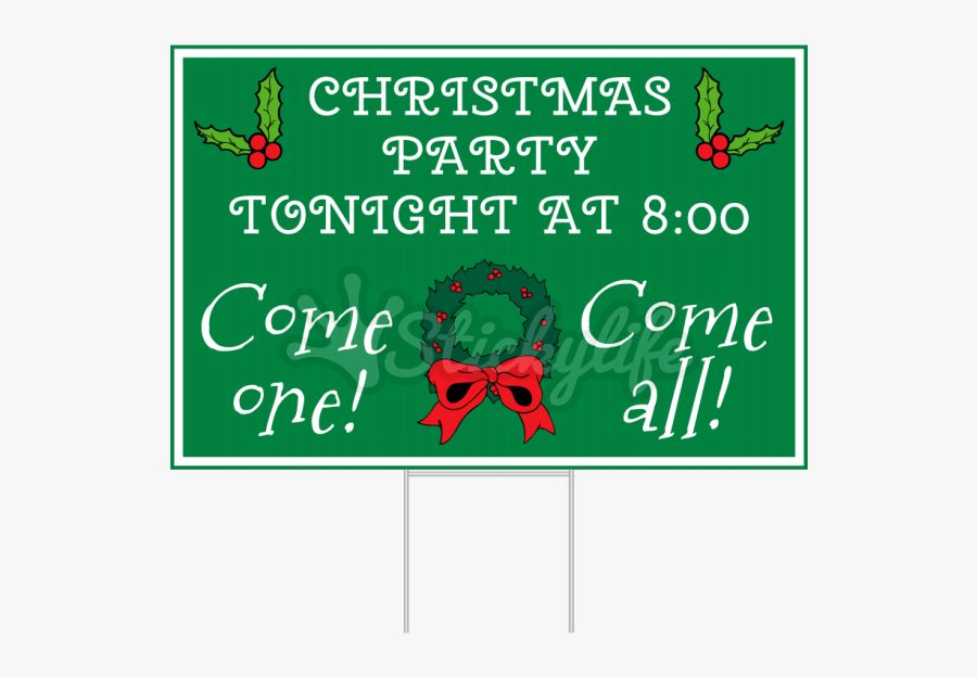 Christmas Party Yard Sign - Greeting Card, Transparent Clipart