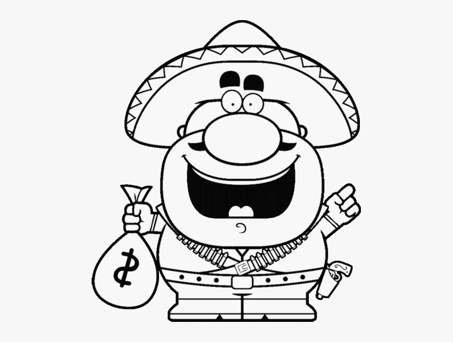 Dollars Clipart Cartoon - Cartoon Bandito, Transparent Clipart