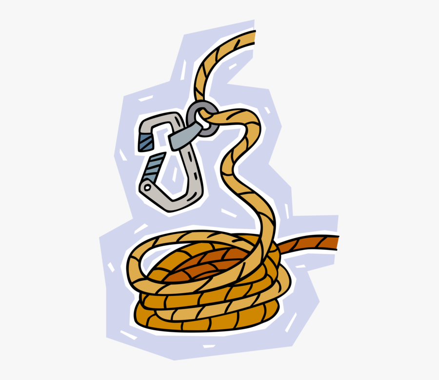 Vector Illustration Of Mountaineer Rock And Mountain - Kletterseil Clipart, Transparent Clipart
