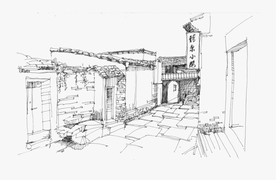 Vector Free Stock Neighborhood Drawing - Sketch, Transparent Clipart