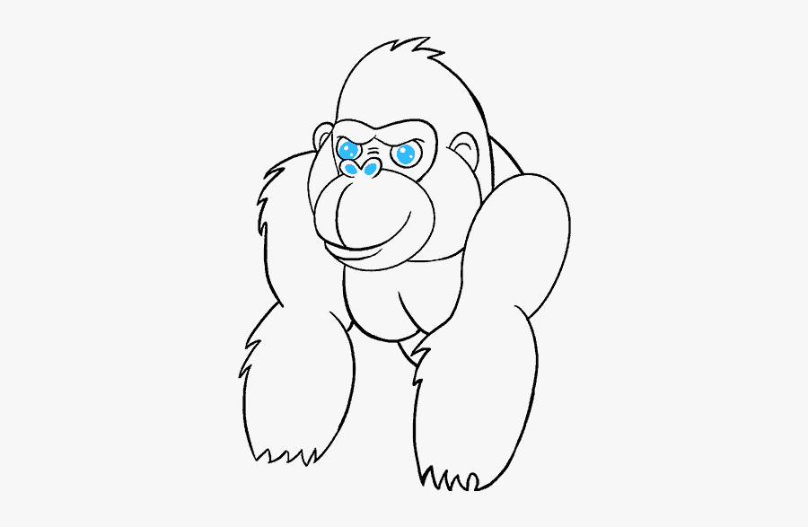 How To Draw Cartoon Gorilla - Dibujo Gorila De Montaña, Transparent Clipart