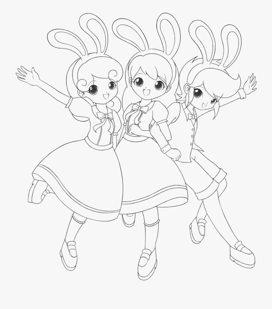 Bunny Ear Lineart - Line Art, Transparent Clipart
