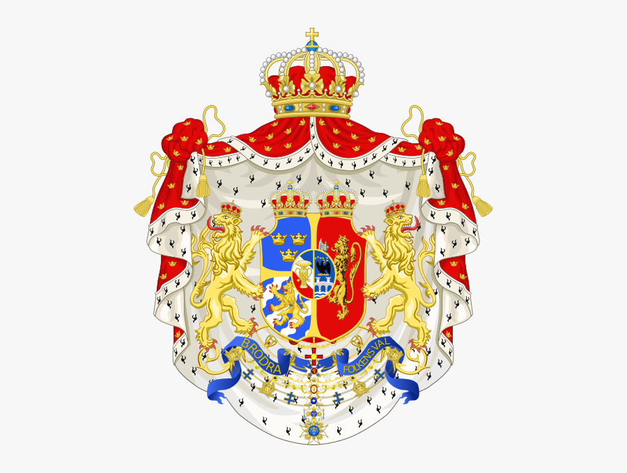 Coat Of Arms Of King Oscar Ii Of Sweden And Norway - Kingdom Of Sweden Coat Of Arms, Transparent Clipart