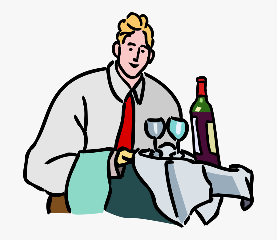 Vector Illustration Of Restaurant Maître D"hôtel Waiter, Transparent Clipart