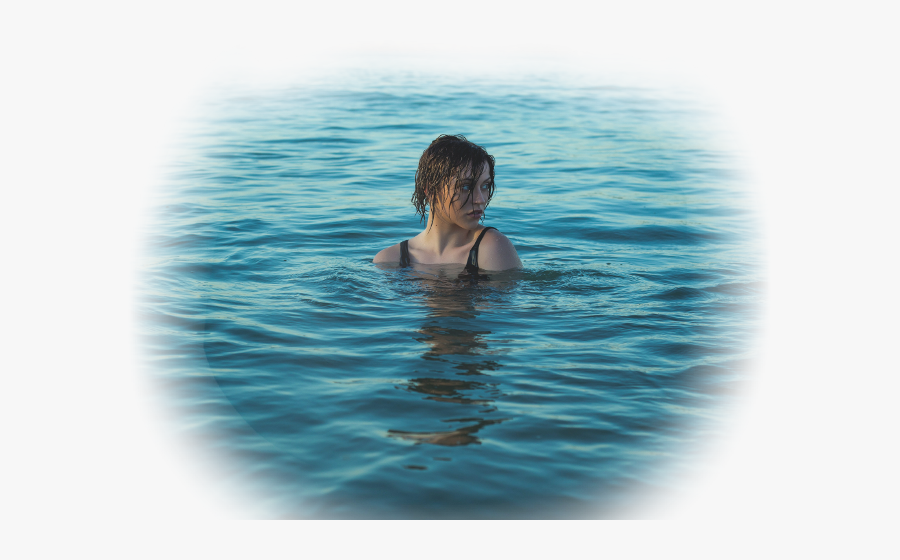 Girl Swimming Freetoedit - Swimmer In The Sea, Transparent Clipart