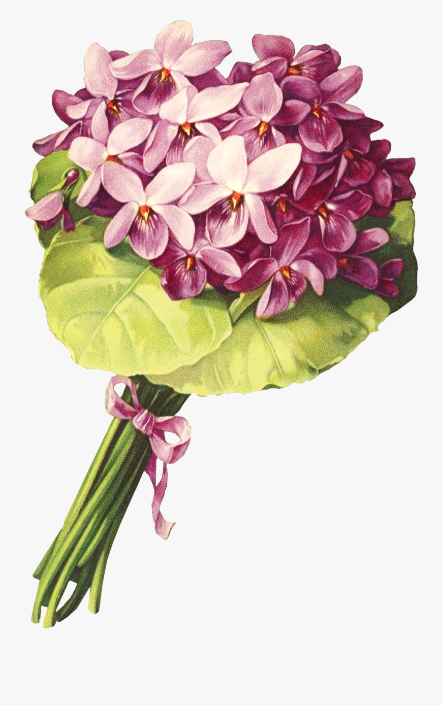 Victorian Floral Purple Nosegay Clipart - Nosegay, Transparent Clipart