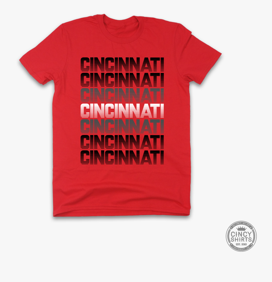 Red & Black Cincinnati Retro - Active Shirt, Transparent Clipart