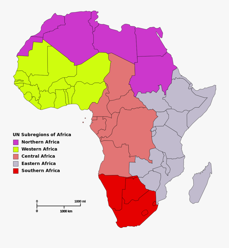 Clip Art Being Black In Africa - Regions Of Africa, Transparent Clipart