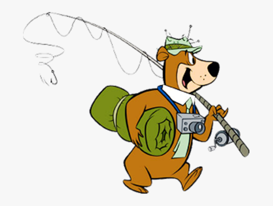 Yogi The Bear Fishing, Transparent Clipart