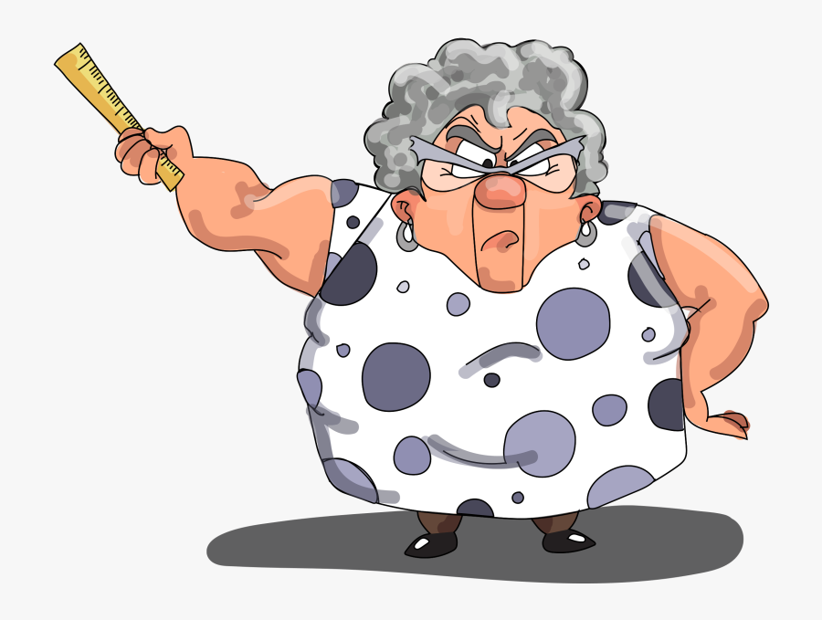 Mean Teacher Clipart - Cartoon, Transparent Clipart