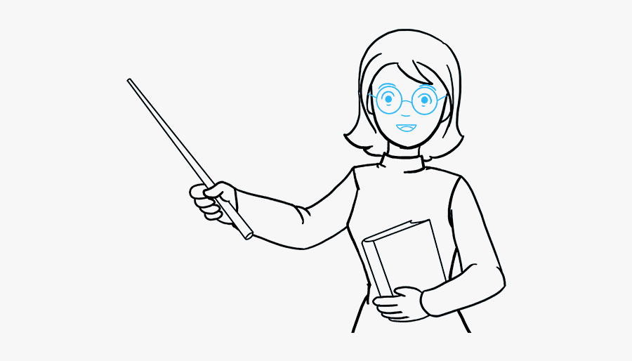 How To Draw Teacher - Teacher Drawing, Transparent Clipart