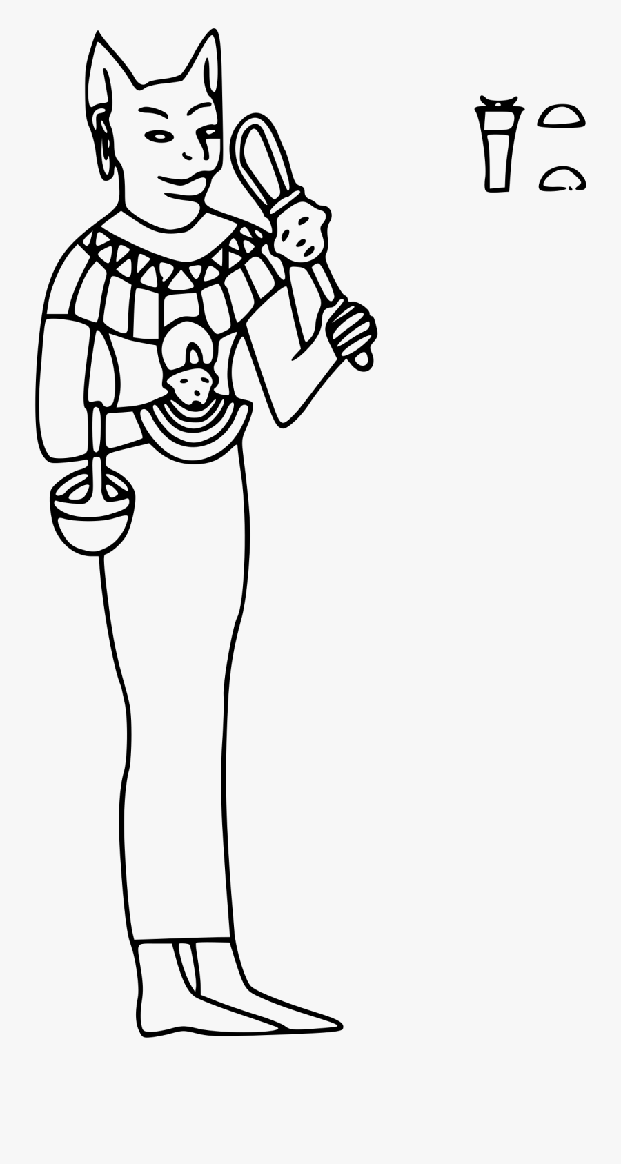 God Clipart Black And White - Egyptian Goddess Coloring Pages, Transparent Clipart