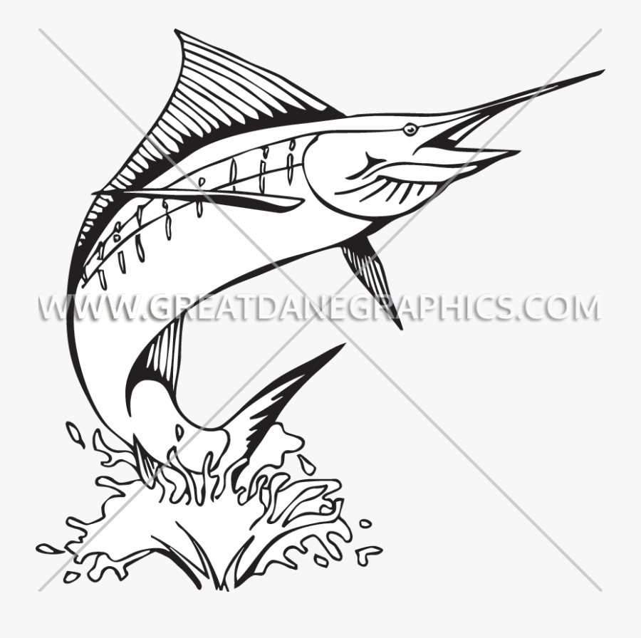 Marlin Clipart Line - Atlantic Blue Marlin, Transparent Clipart