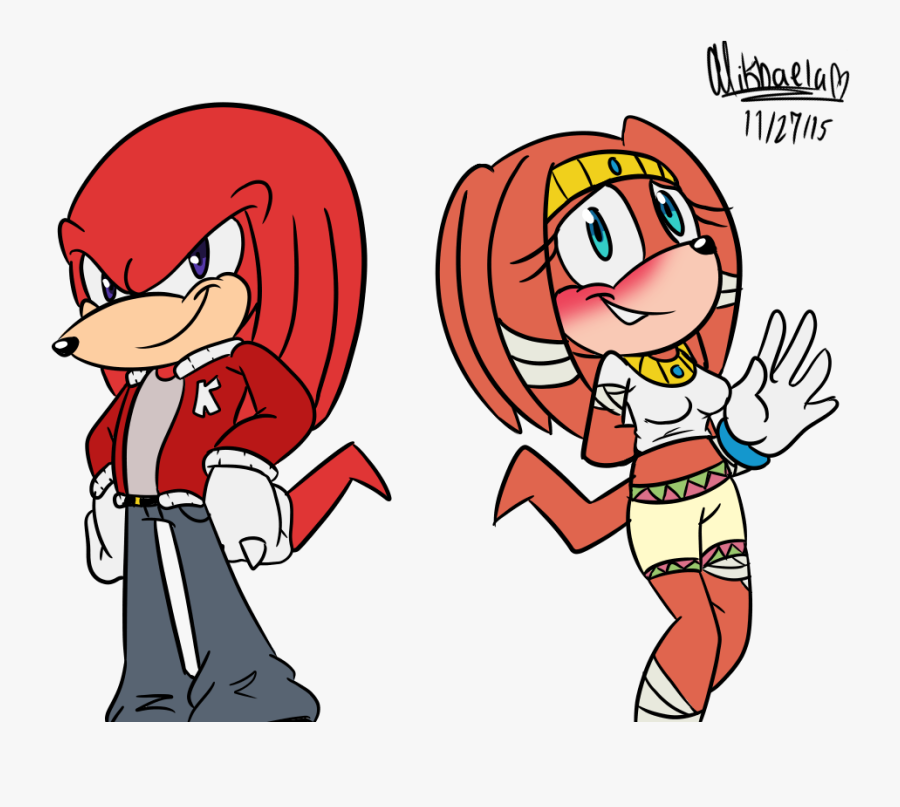 Transparent Hyper Clipart - Knuckles X Tikal, Transparent Clipart