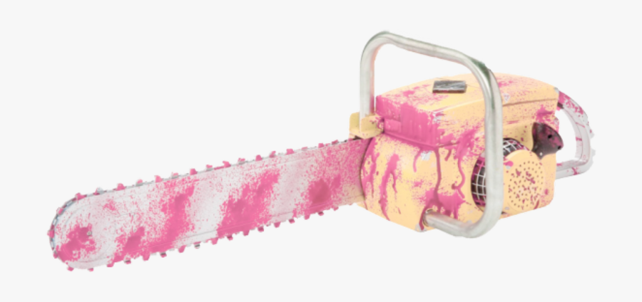 #chainsaw #pink #cute #cutegore #weapon #blood #pinkandyellow - Bloody Chainsaw, Transparent Clipart
