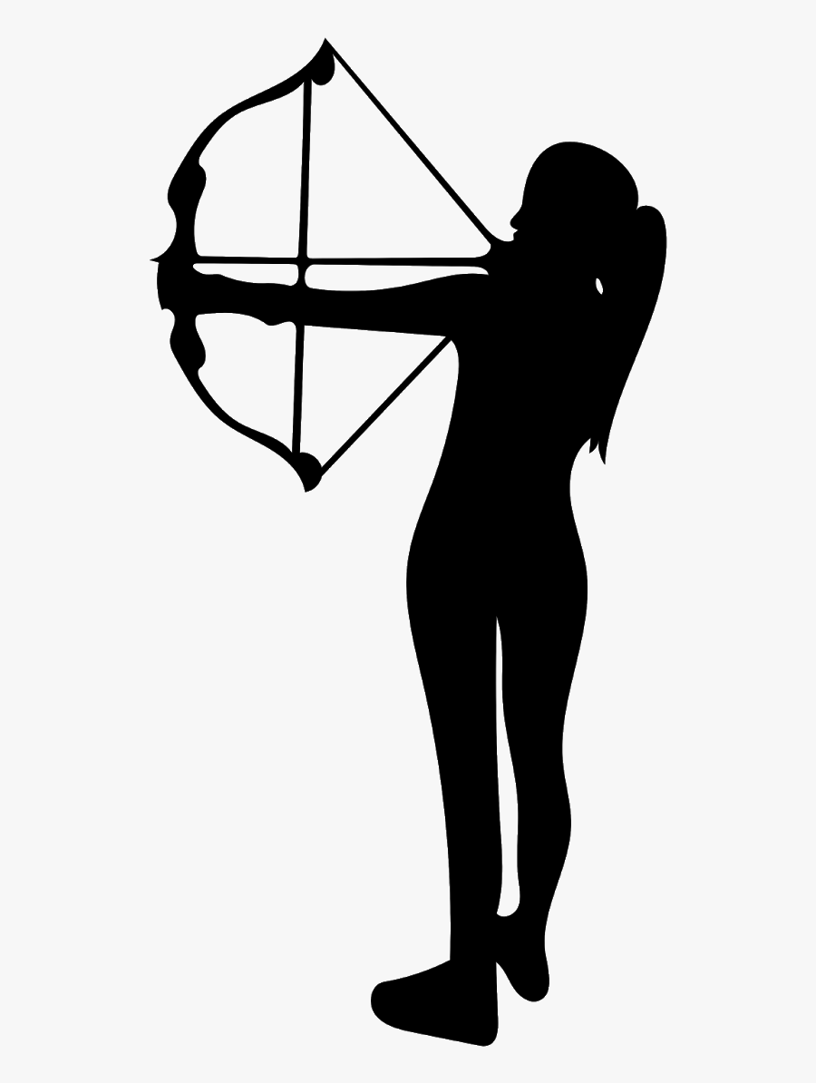 Woman, Artemis, Arrow, Bow, Fantasy, Silhouette, Hunter, - Archery Silhouette, Transparent Clipart