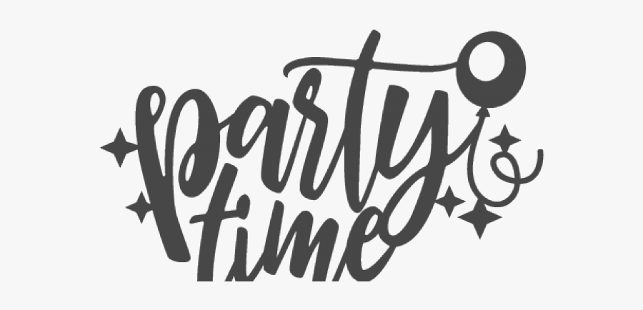 Party Time Cliparts - Calligraphy, Transparent Clipart