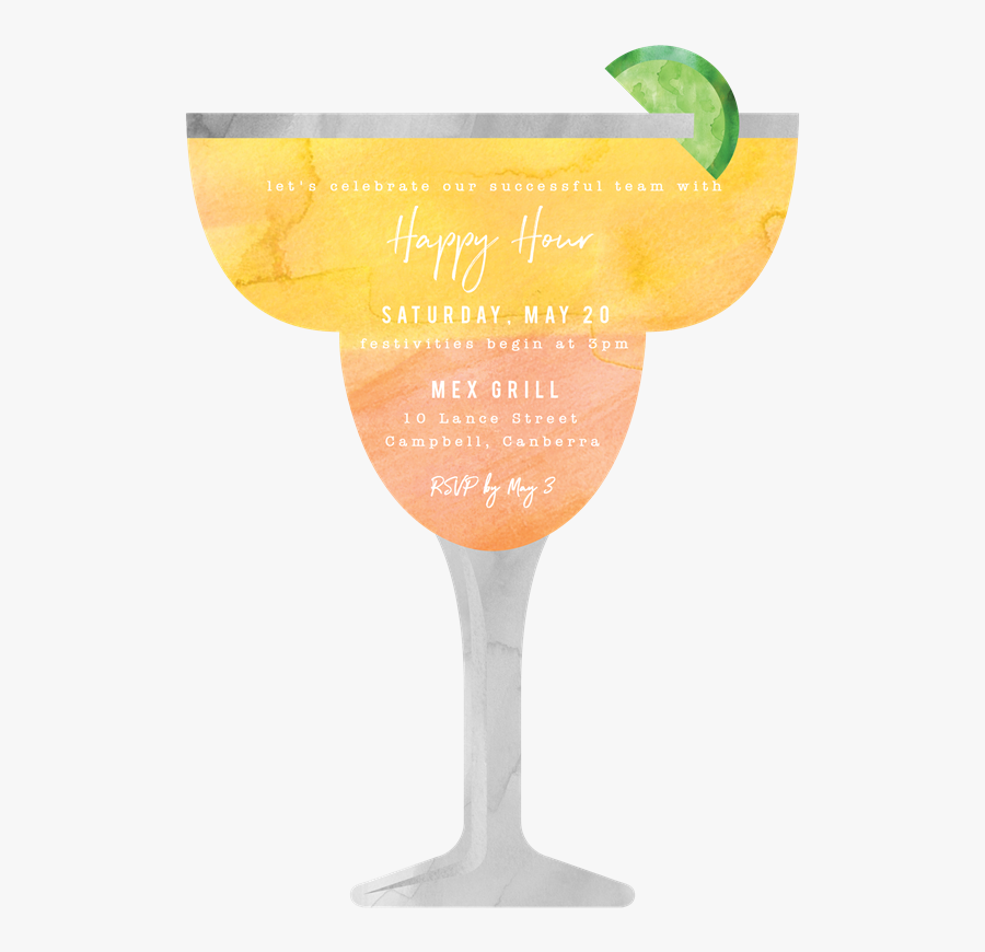 Open House Invitations Margaritaville Yellow Happy - Champagne Stemware, Transparent Clipart