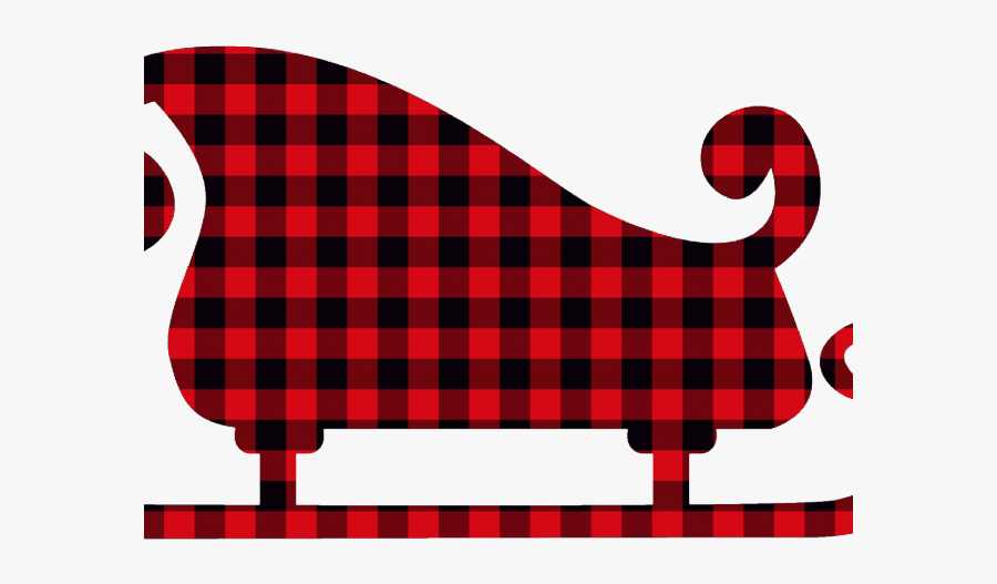 Sleigh Plaid Clipart Banner Santa Cut Out Free Transparent - Transparent Buffalo Plaid Clipart, Transparent Clipart