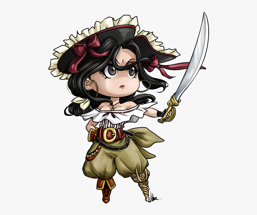 Anime Pirate Girl Chibi - Pirate Girl Chibi, Transparent Clipart