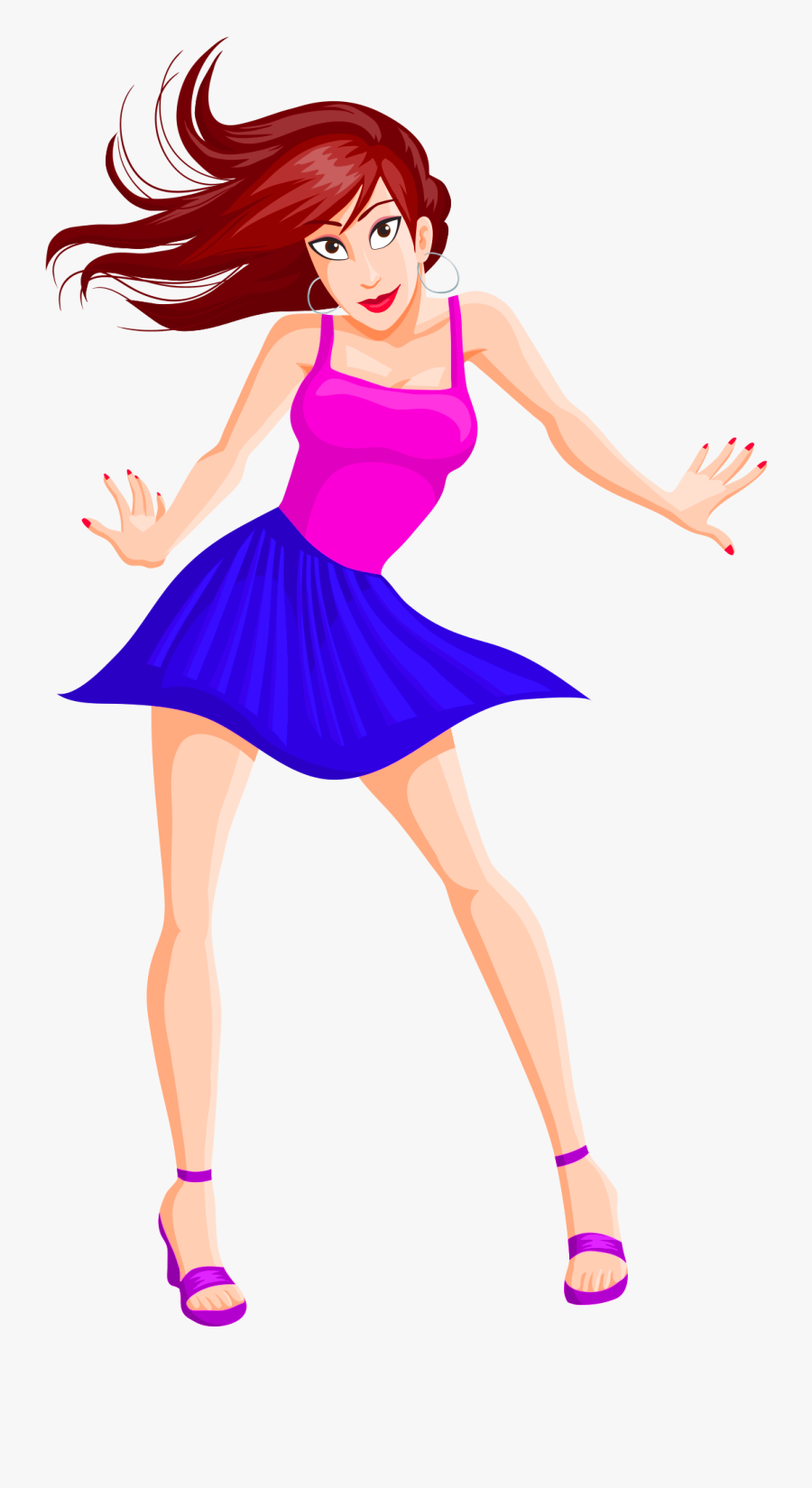 Dance Girl Images Free Clipart Hd - Dancing Girl Transparent Cartoon, Transparent Clipart