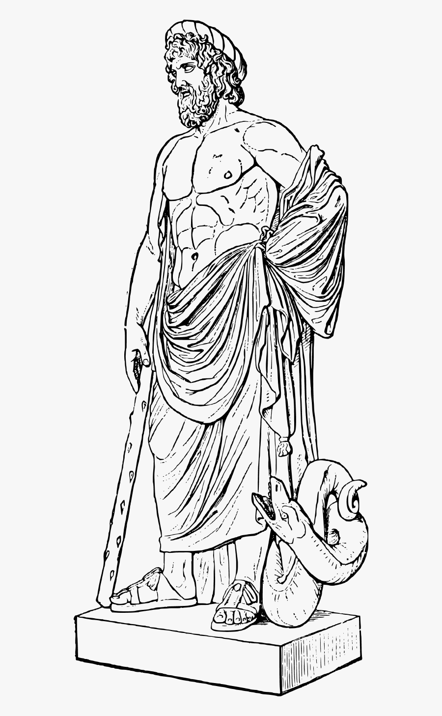 Asklepios - Roman Statue Clipart, Transparent Clipart