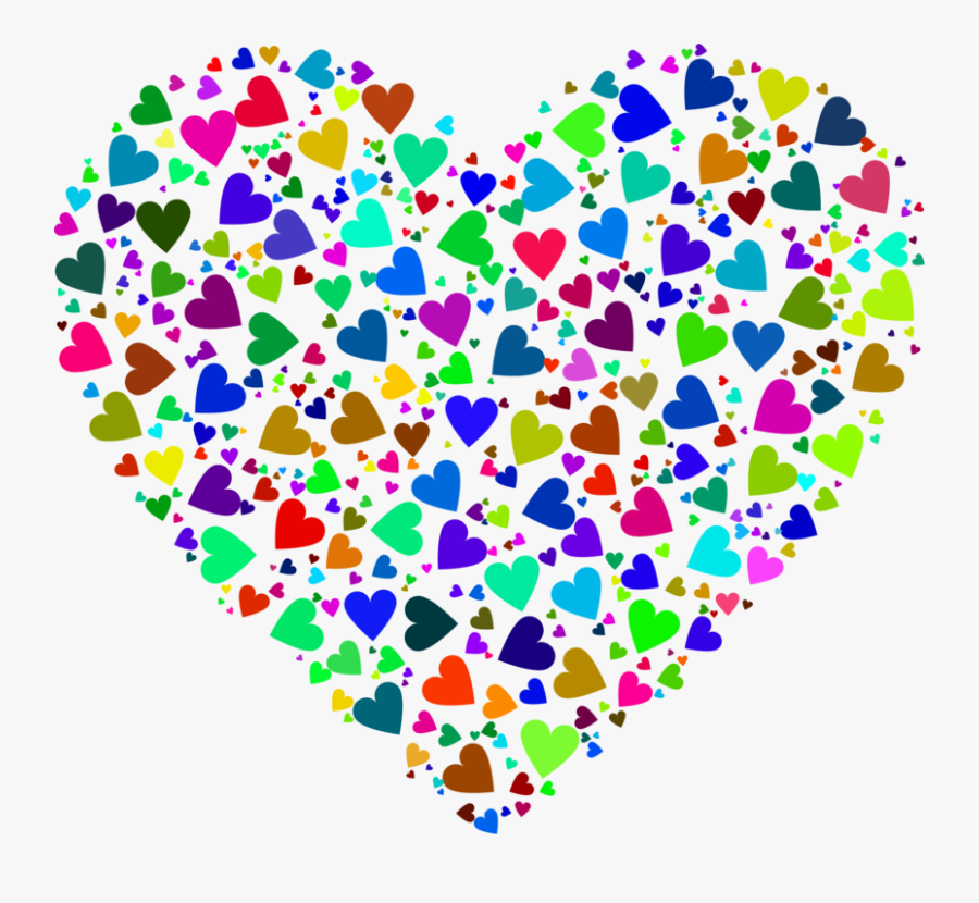 Heart,symmetry,area - Colorful Heart Clipart, Transparent Clipart