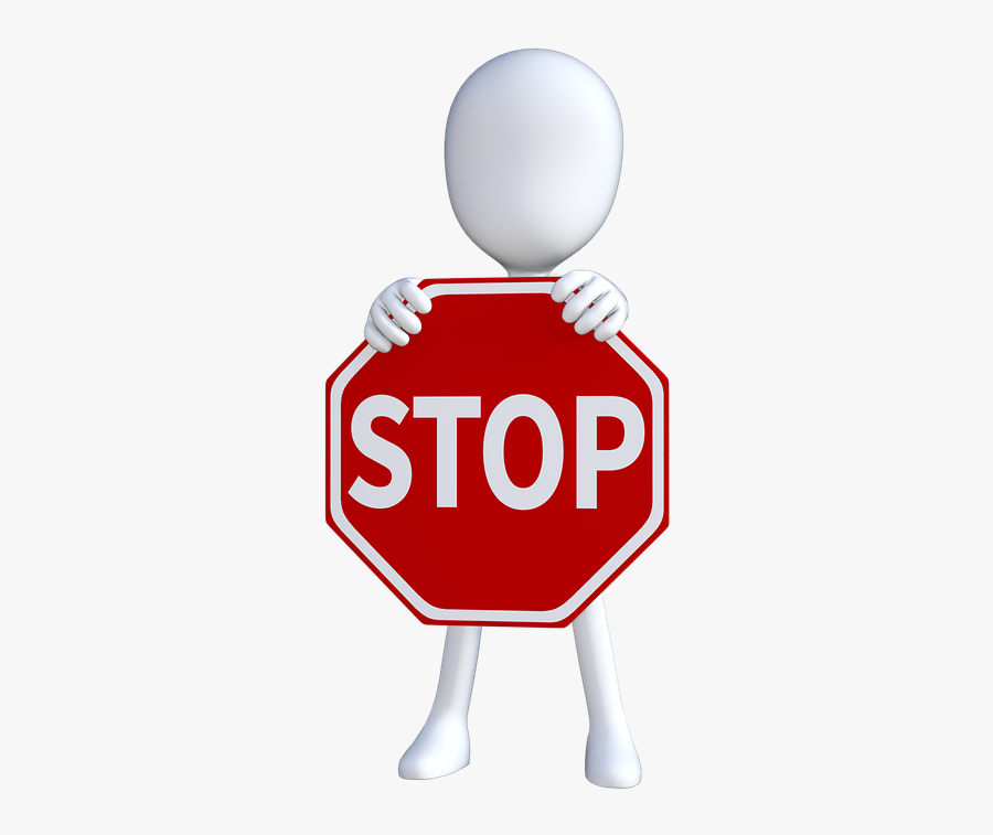 Man Holding Stop Sign - Stop Sign, Transparent Clipart