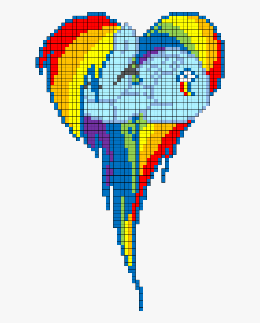 Transparent Minecraft Heart Png - Rainbow Dash Minecraft Pixel, Transparent Clipart
