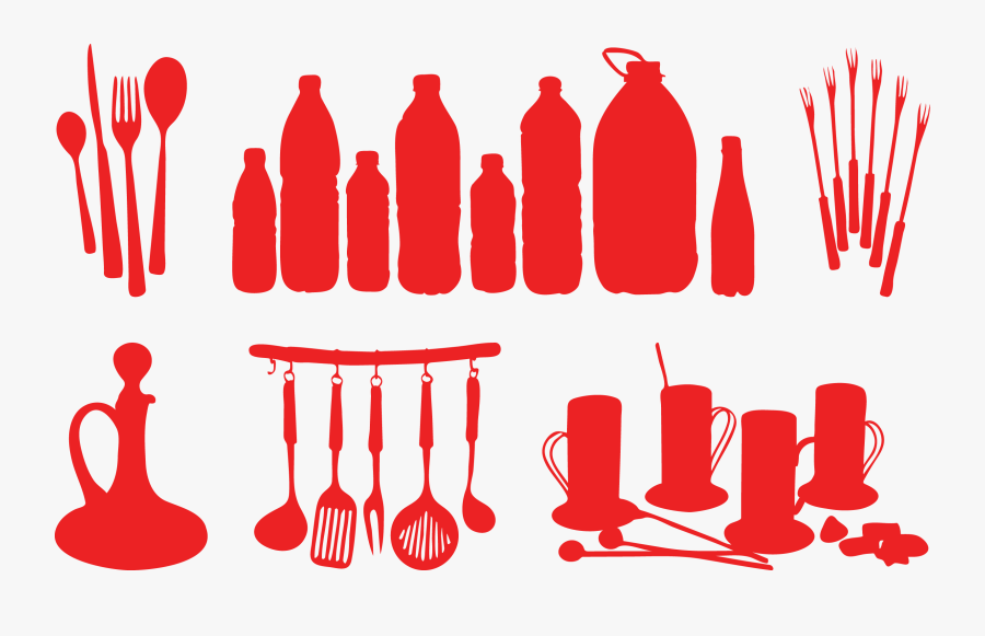 Kitchenware Vector Kitchen Cutlery - Restaurant Wall Decal, Transparent Clipart