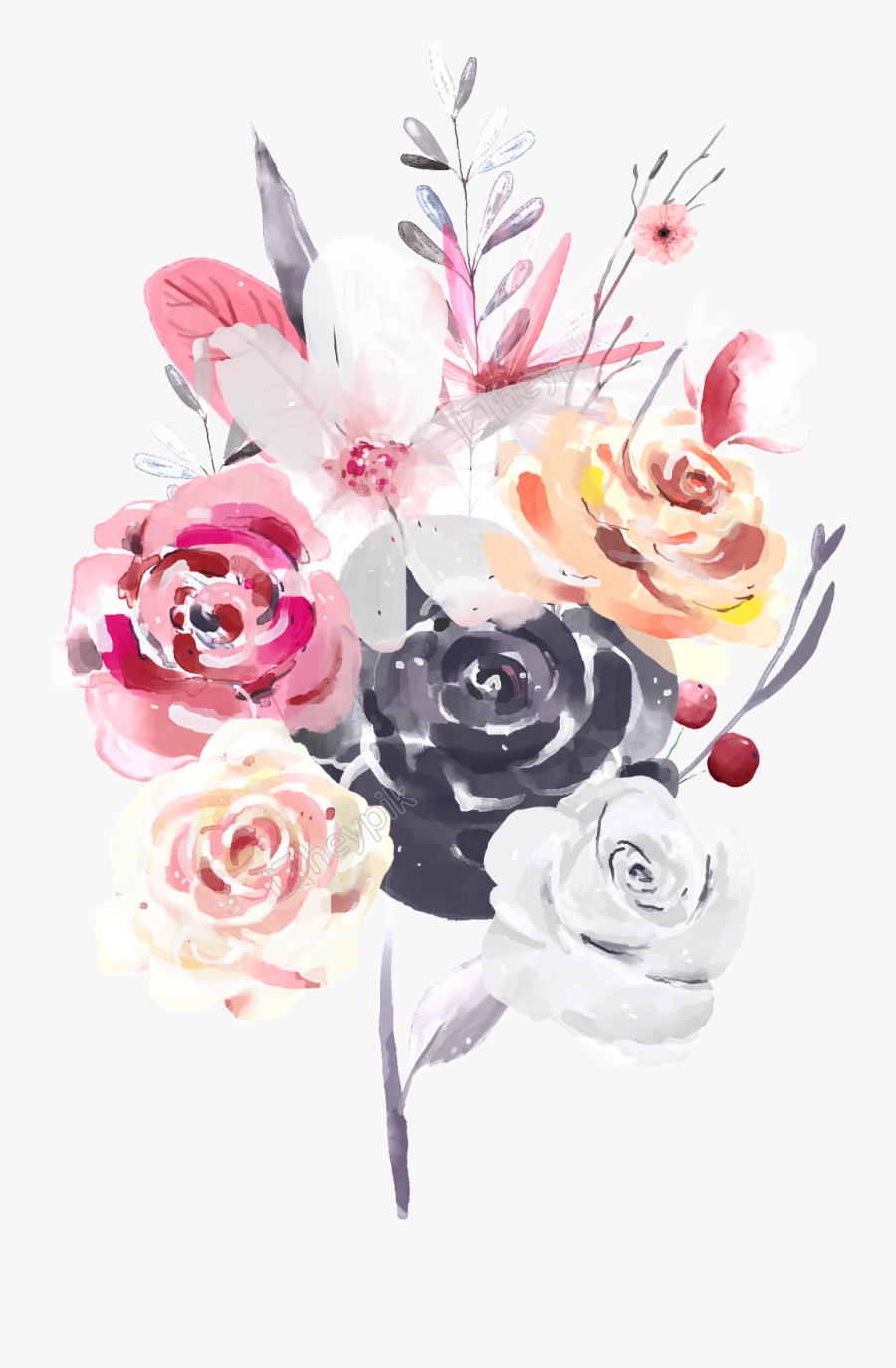 Bouquet Vector Color Flower - Floral Design, Transparent Clipart