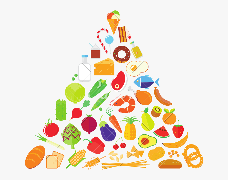 Flat Design Of Food Pyramid - Food Icon Food Pyramid , Free Transparent ...
