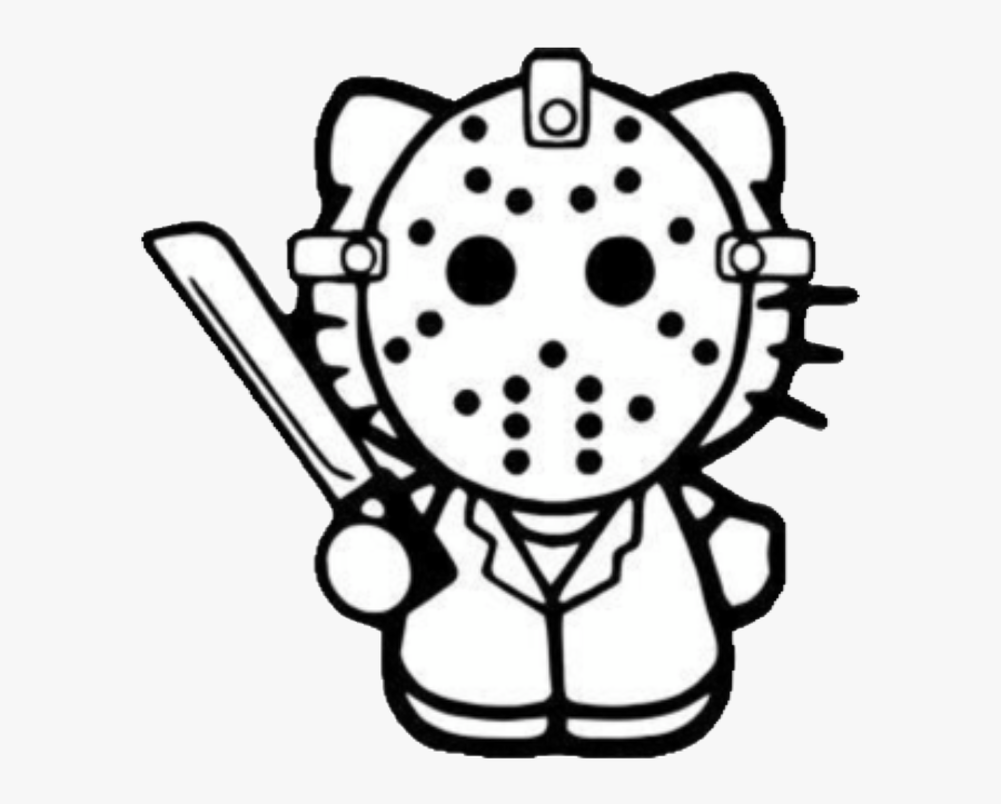 #horror #hello #kitty #mine #freetoedit - Friday The 13th Coloring Pages, Transparent Clipart
