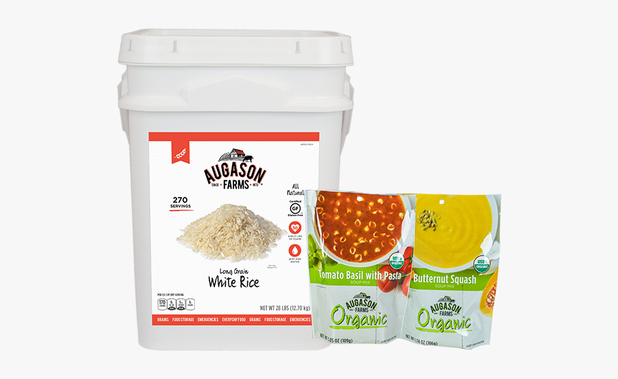 Long Grain White Rice 4g With Bonus Soup - Augason Farms Rice, Transparent Clipart