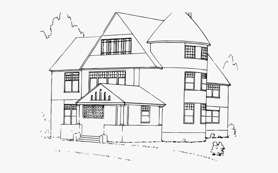 Big House Clipart Black And White, Transparent Clipart