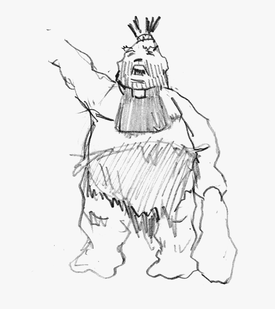 Drawn Orc Female - Sketch, Transparent Clipart