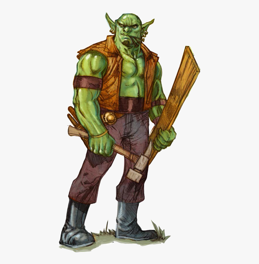 Half Orc Villager, Transparent Clipart