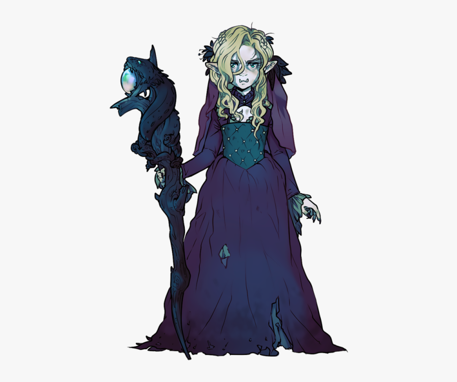 Transparent Orc Clipart - Half Orc Warlock Female, Transparent Clipart