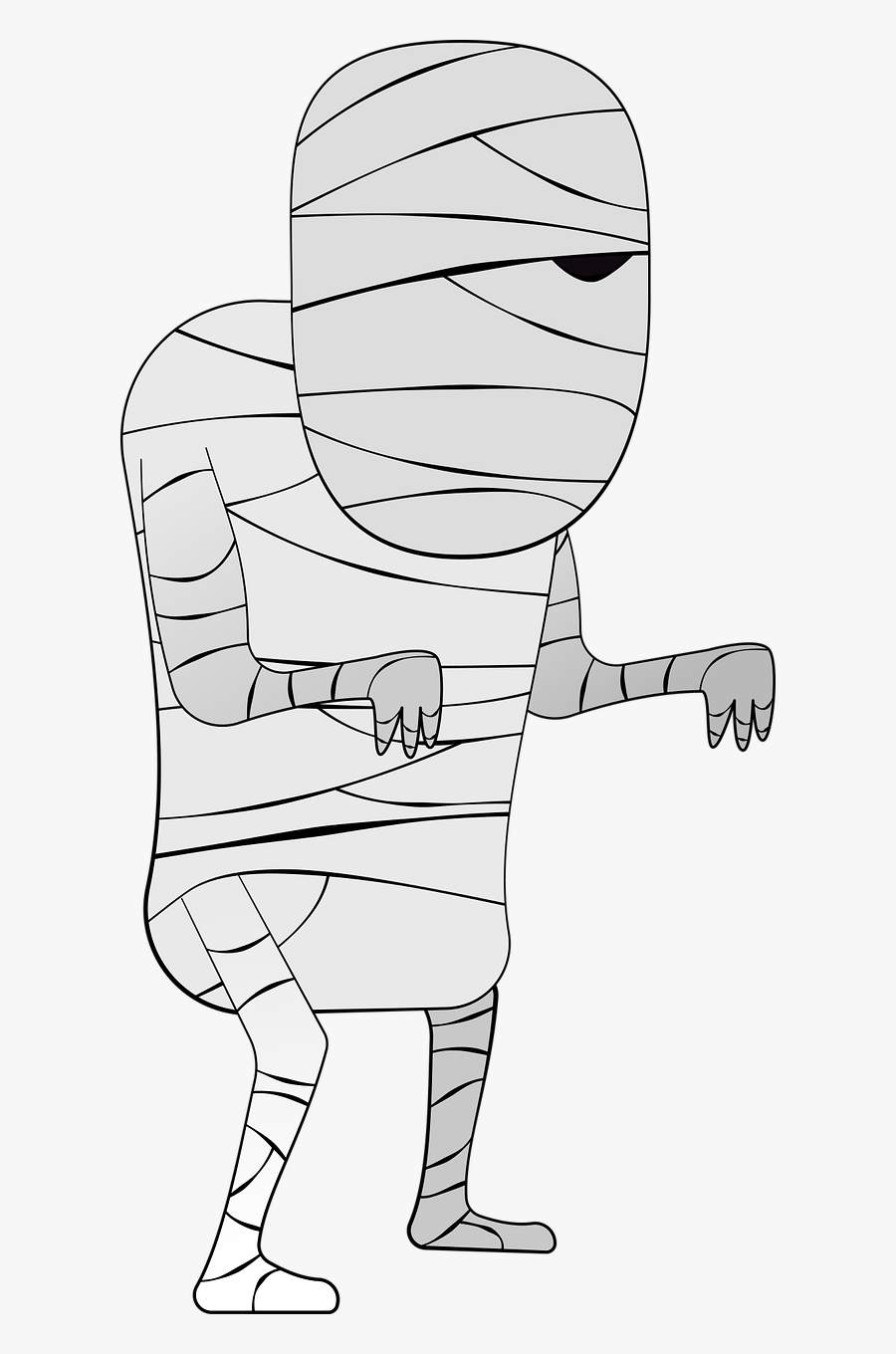 Mummy Halloween Fun Free Picture - Line Art, Transparent Clipart