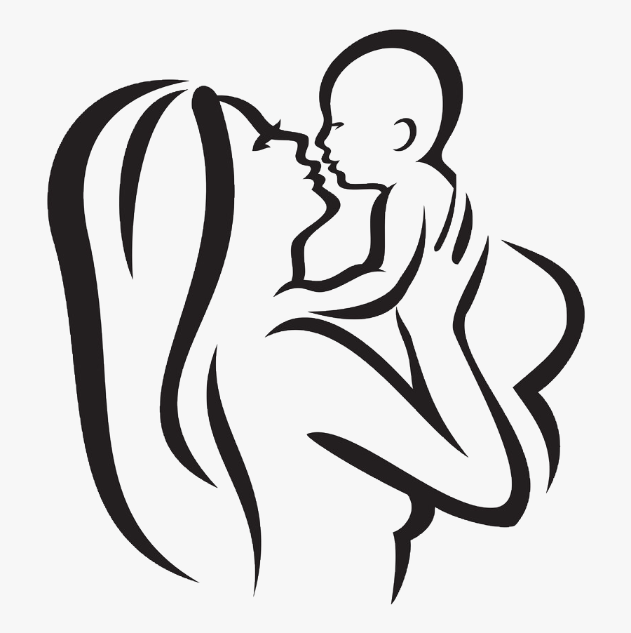 #mom #baby #momandbaby #mum #mumandbaby #freetoedit - Mom And Baby Pencil Drawing, Transparent Clipart
