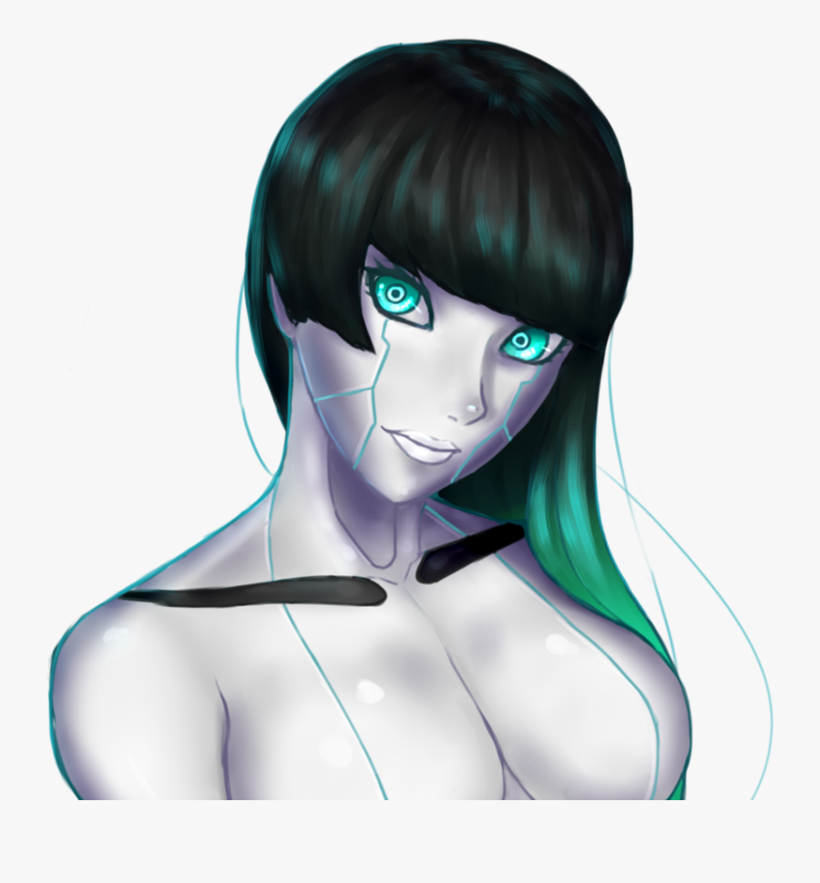 Face Hair Human Hair Color Nose Head Beauty Black Hair - Sexy Anime Robot Girls, Transparent Clipart