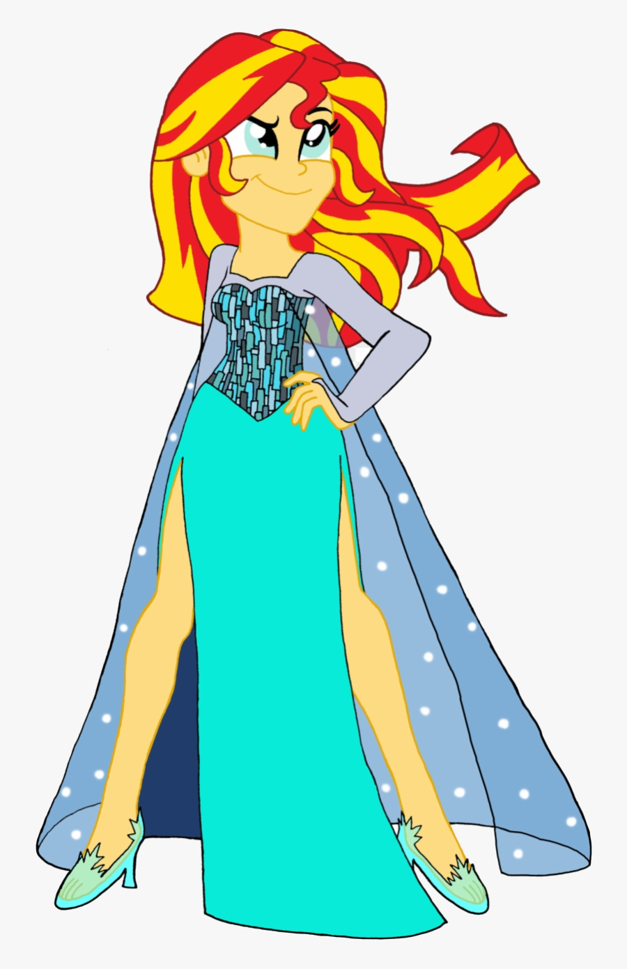 Elsa Sunset Shimmer As Color Clipart Transparent Png - Sunset Shimmer, Transparent Clipart
