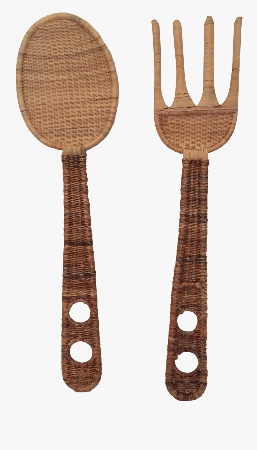 Big Wooden Spoon And Fork - Wood, Transparent Clipart