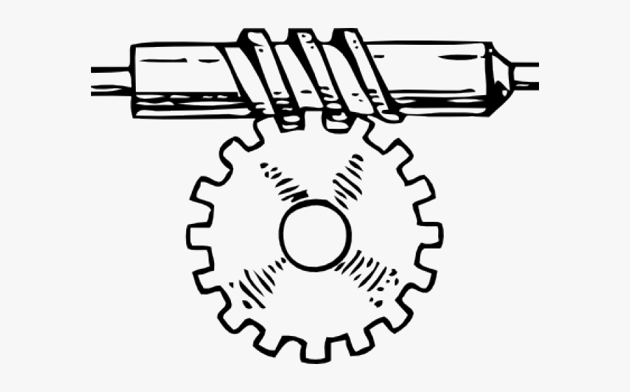 Gears Clipart Line Art - Draw A Worm Gear, Transparent Clipart