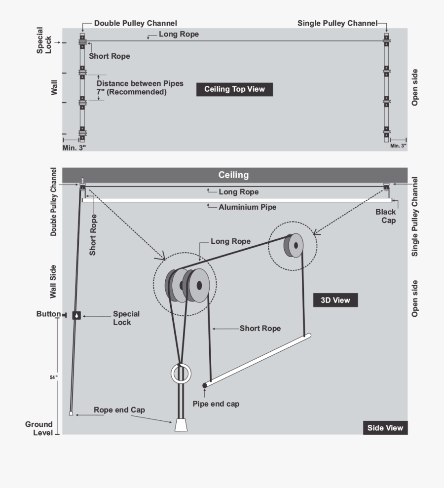 Clothes Dryer Pulley System, Transparent Clipart
