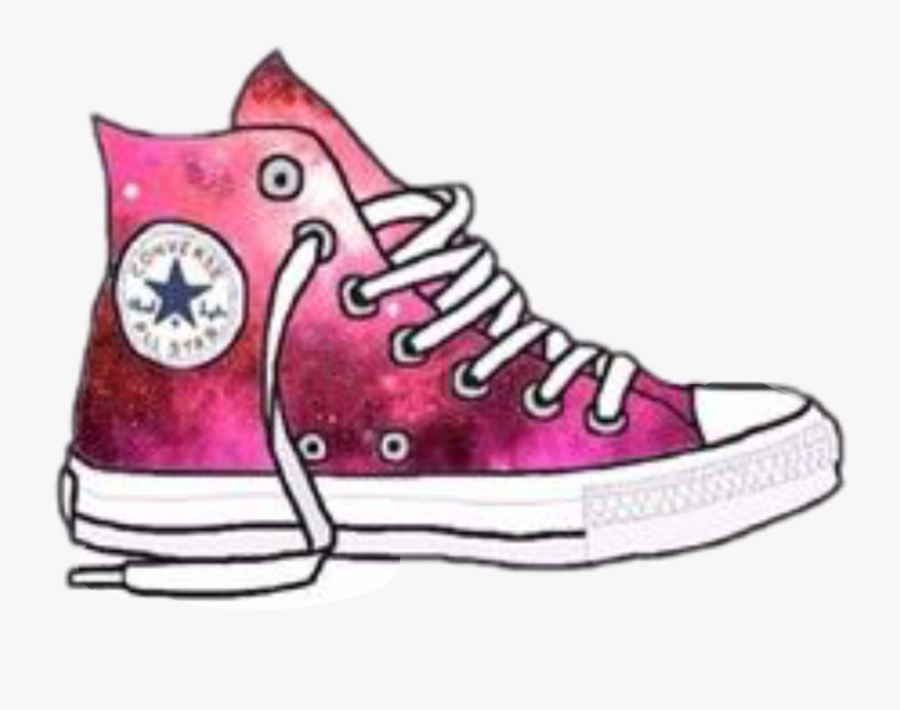 #converse #galaxy - Pink Converse Sticker, Transparent Clipart
