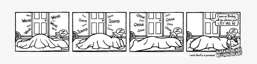 Barking Heads Bed Comic Strip - Cartoon, Transparent Clipart