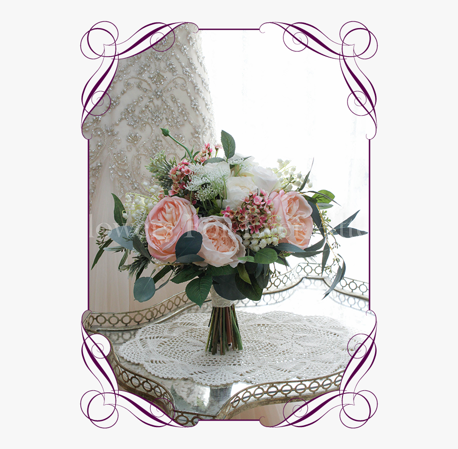 Clip Art Peony Wedding Bouquet - Rustic Artificial Wedding Flowers, Transparent Clipart