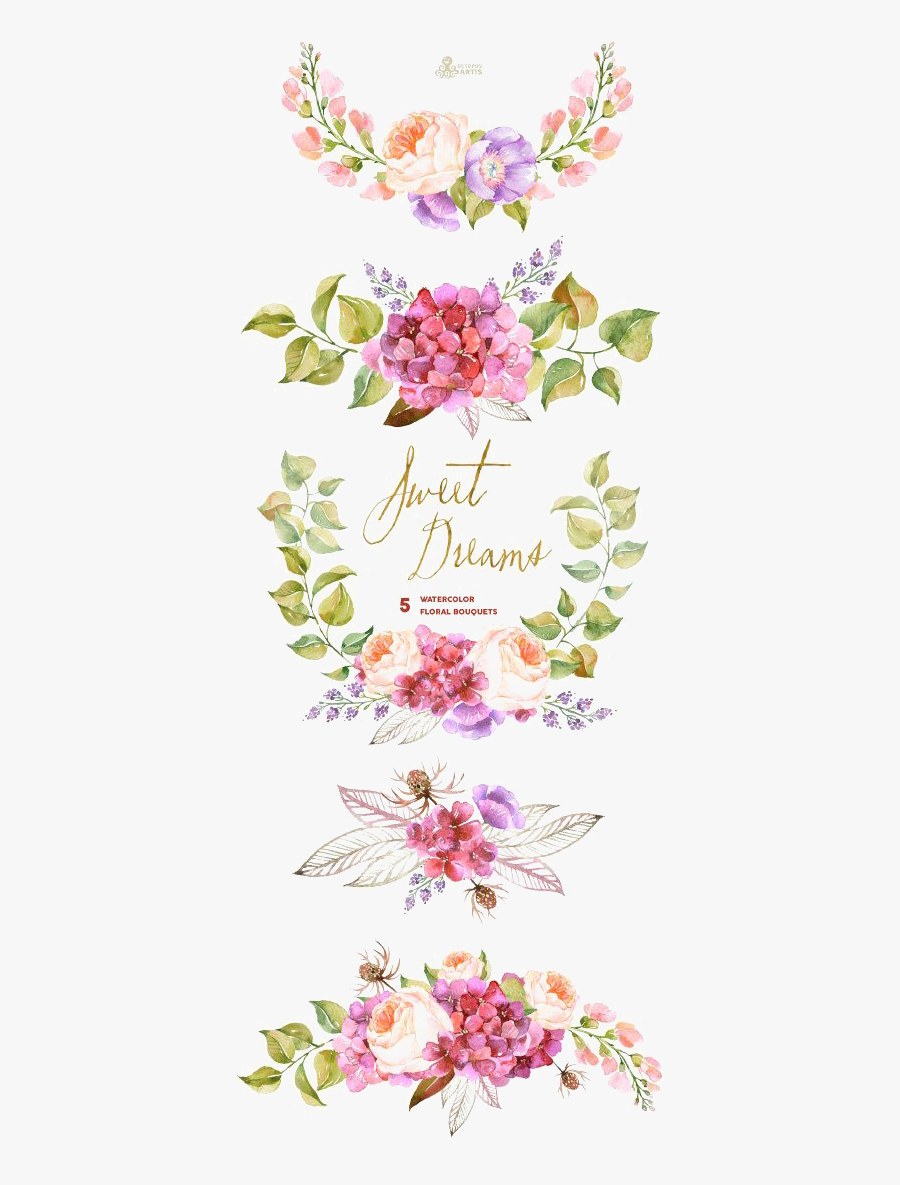 Flower Bouquet Watercolor Painting Wedding Invitation - Watercolor Floral Vector Png, Transparent Clipart